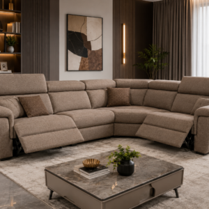 Modern Fabric Recliner L-Shape Sofa