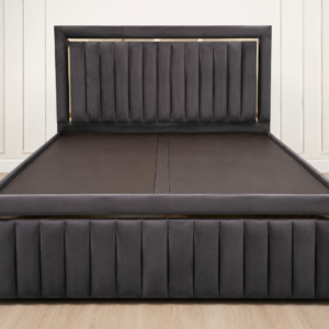 Luxury Charcoal Grey Upholstered Bed