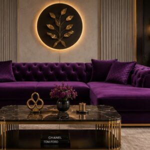 Royal Velvet L-Shape Sectional Sofa