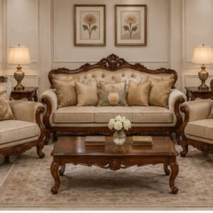 Classic 3+1+1 Wooden Sofa Set