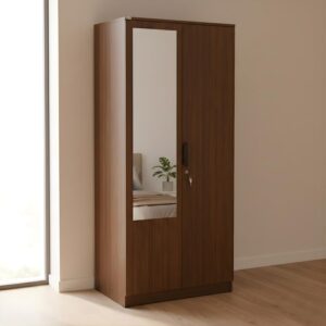 Nilkamal Milford 2 Door Wooden Wardrobe with Mirror